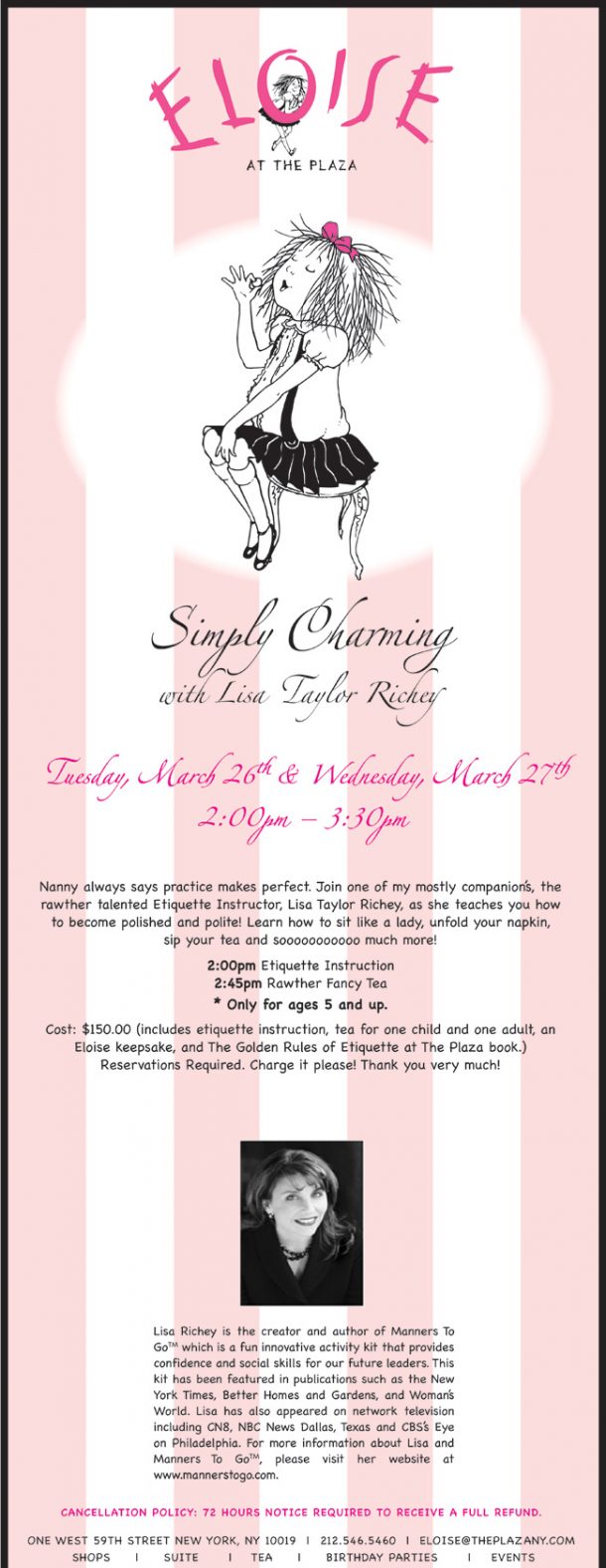 Tea with Eloise at The Plaza Manners To Go™