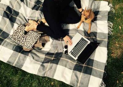 Black and white picnic blanket