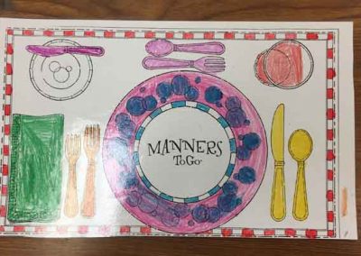 Learn table setting with placemat coloring sheet