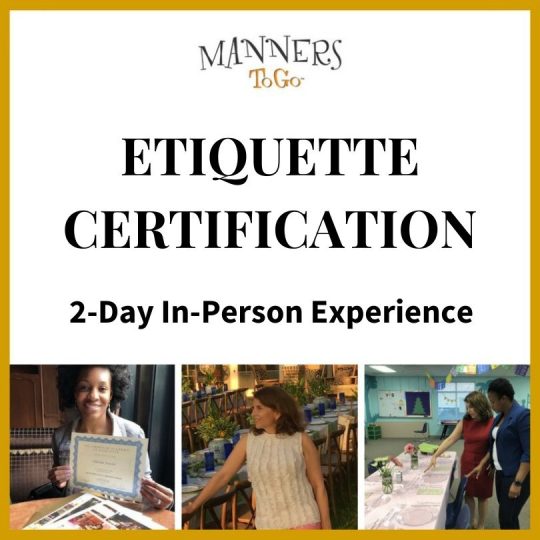 Etiquette Certification, 2-Day In-Person Experience