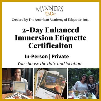 2 Day Etiquette Certificate Training