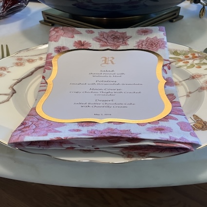 Etiquette of Menu Cards