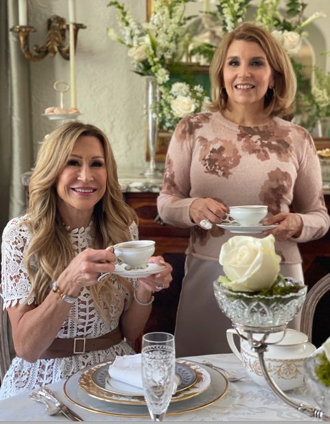 Lisa Richey enjoying tea time for Victoria Magazine